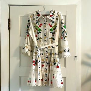 Farm Rio Pitanga Embroidered Dress